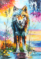 "Voice of the Moon" 25x36 Original Oil Painting on Linen by Rodney Weng (Weng) at PristineAuction.com