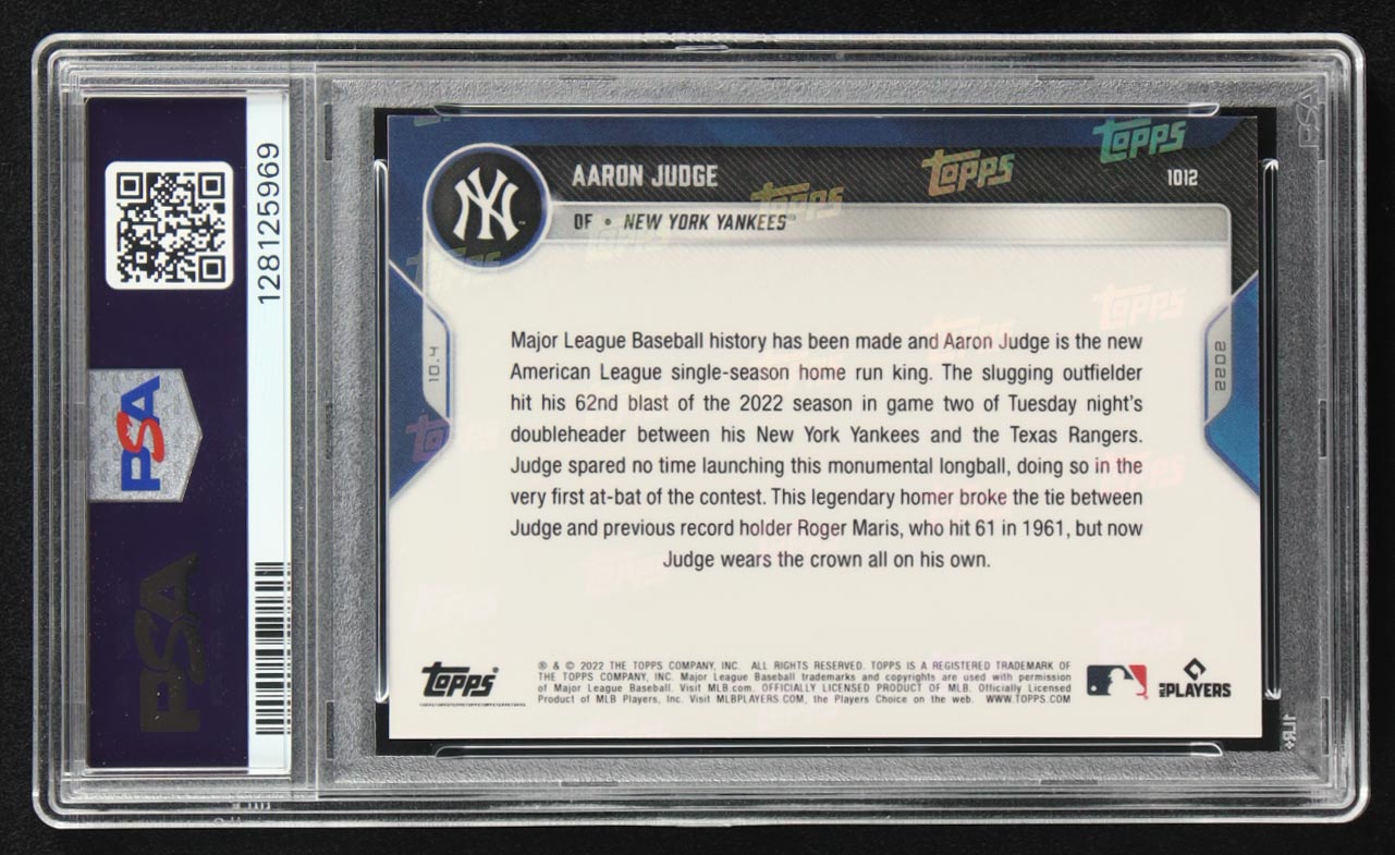 Aaron Judge 2022 Topps Now #1012 (PSA 10) at PristineAuction.com Aaron Judge 2022 Topps Now #1012 (PSA 10) at PristineAuction.com