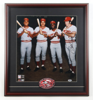 Pete Rose Signed Reds Custom Framed Photo Display With Reds World Champions Patch (PSA) at PristineAuction.com