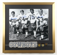 Cowboys "Doomsday Defense" Custom Framed Photo Display Signed By (4) Bob Lill, George Andrie, Larry Cole, & Jethro Pugh with (3) Pins (PSA) at PristineAuction.com