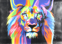 "Peaceful Warrior" 25x36 Original Oil Painting on Linen by Rodney Weng (Weng) at PristineAuction.com