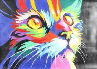 "Cuddly Kitten" 25x36 Original Oil Painting on Linen by Rodney Weng (Weng) at PristineAuction.com