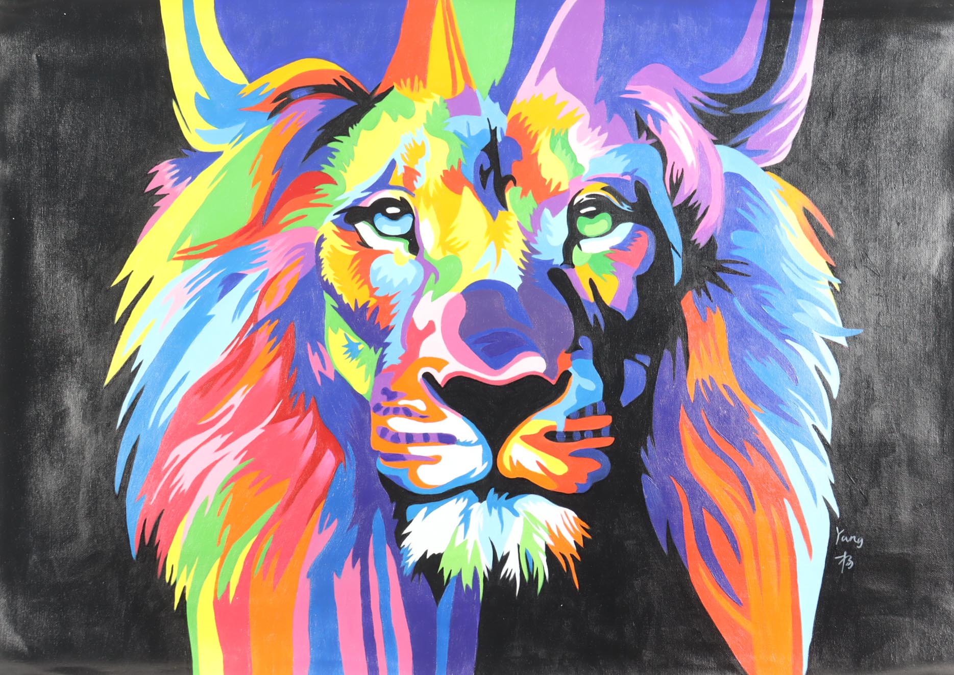 "Peaceful Warrior" 25x36 Original Oil Painting on Linen by Rodney Weng (Weng) at PristineAuction.com "Peaceful Warrior" 25x36 Original Oil Painting on Linen by Rodney Weng (Weng) at PristineAuction.com