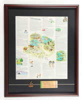 "Walt Disney World" Custom Framed Souvenir Wall Map With Disney World Ticket Book & Magic Kingdom Pin at PristineAuction.com