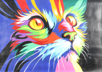 "Cuddly Kitten" 25x36 Original Oil Painting on Linen by Rodney Weng (Weng) at PristineAuction.com