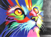 "Cuddly Kitten" 25x36 Original Oil Painting on Linen by Rodney Weng (Weng) at PristineAuction.com