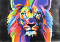 "Peaceful Warrior" 25x36 Original Oil Painting on Linen by Rodney Weng (Weng) at PristineAuction.com