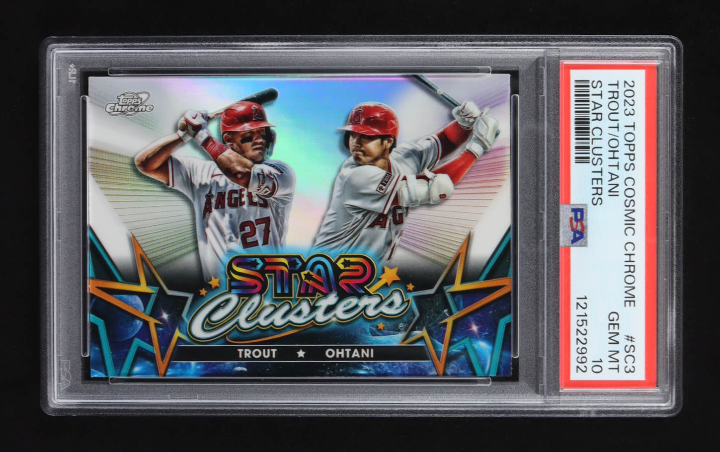 Shohei Ohtani / Mike Trout 2023 Topps Cosmic Chrome Star Clusters #SC-3 (PSA 10) at PristineAuction.com Shohei Ohtani / Mike Trout 2023 Topps Cosmic Chrome Star Clusters #SC-3 (PSA 10) at PristineAuction.com