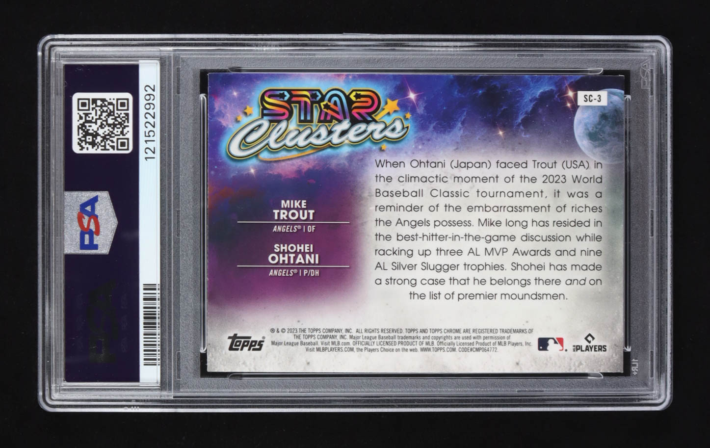 Shohei Ohtani / Mike Trout 2023 Topps Cosmic Chrome Star Clusters #SC-3 (PSA 10) at PristineAuction.com Shohei Ohtani / Mike Trout 2023 Topps Cosmic Chrome Star Clusters #SC-3 (PSA 10) at PristineAuction.com
