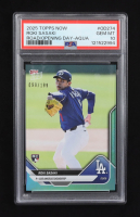 Roki Sasaki 2025 Topps Now Road/Opening Day Aqua #OD274 RC #099/199 (PSA 10) at PristineAuction.com
