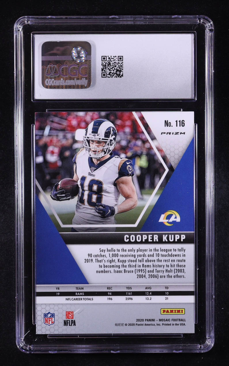 Cooper Kupp 2020 Panini Mosaic Mosaic Camo Pink #116 (CGC 10) at PristineAuction.com Cooper Kupp 2020 Panini Mosaic Mosaic Camo Pink #116 (CGC 10) at PristineAuction.com