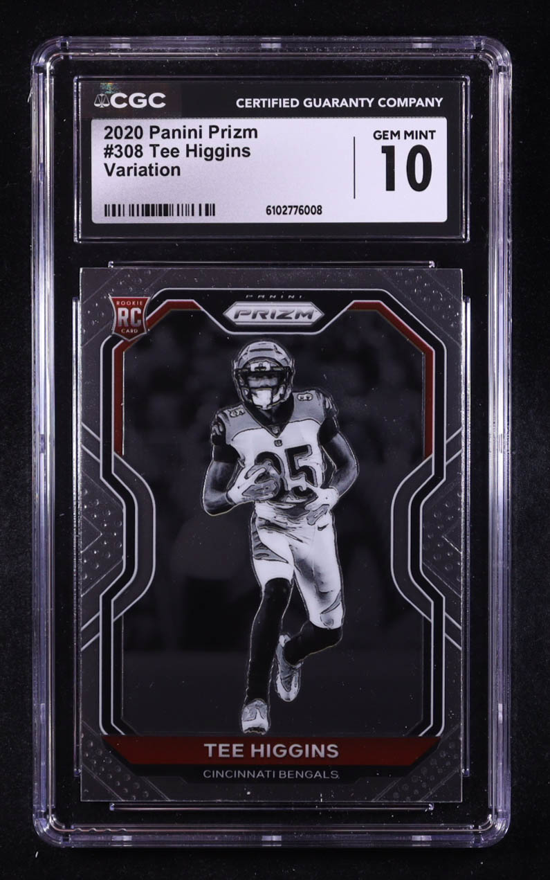 Tee Higgins 2020 Panini Prizm #308B VAR RC (CGC 10) at PristineAuction.com Tee Higgins 2020 Panini Prizm #308B VAR RC (CGC 10) at PristineAuction.com