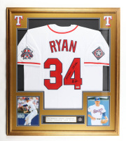 Nolan Ryan Signed Custom Framed Jersey Display with All-Star Pin Inscribed "7 No-Hitter" & "324 Wins" (PSA) at PristineAuction.com