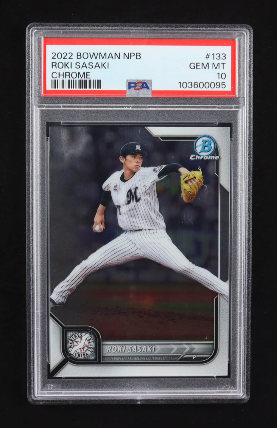 Roki Sasaki 2022 Bowman NPB Chrome #133 RC (PSA 10) at PristineAuction.com Roki Sasaki 2022 Bowman NPB Chrome #133 RC (PSA 10) at PristineAuction.com