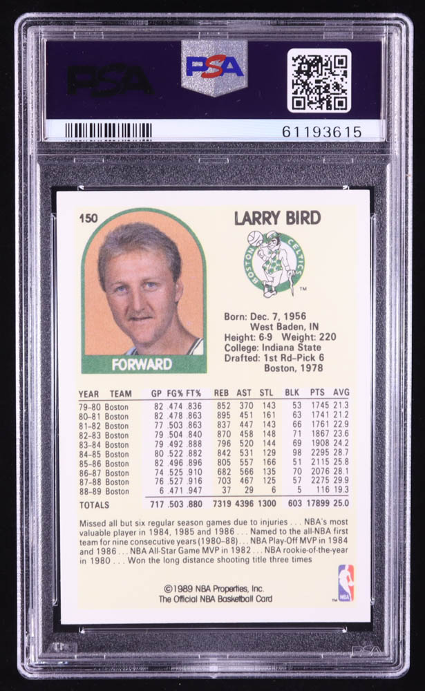 Larry Bird 1989-90 Hoops #150 (PSA 10) at PristineAuction.com Larry Bird 1989-90 Hoops #150 (PSA 10) at PristineAuction.com