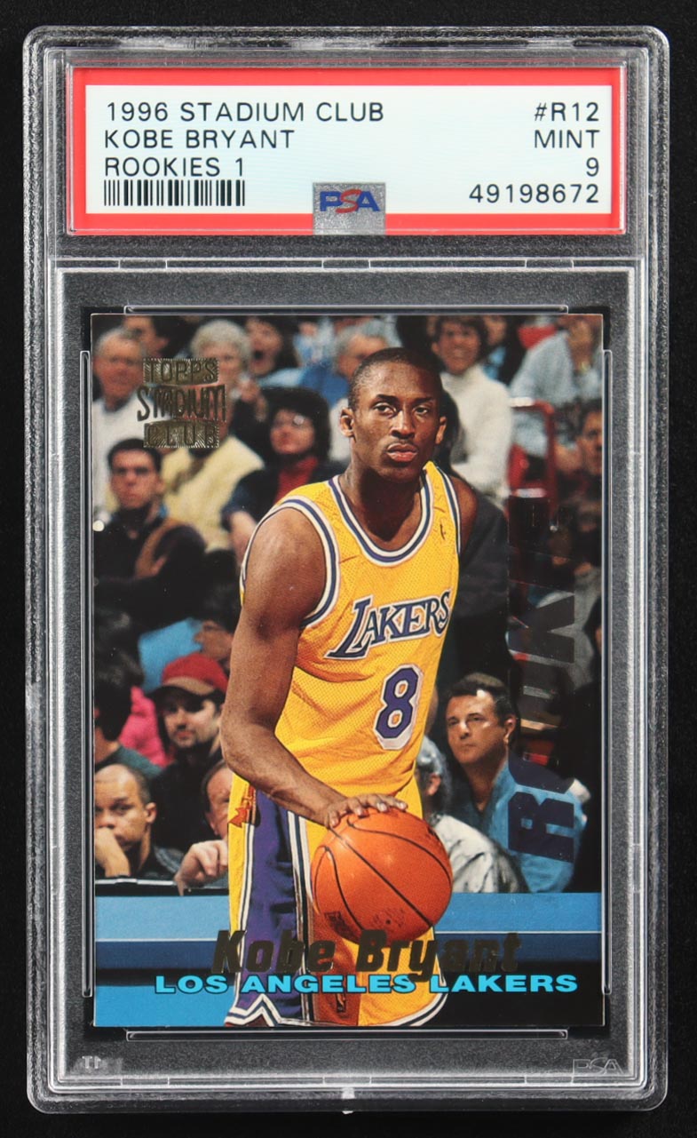 Kobe Bryant 1996-97 Stadium Club Rookies 1 #R12 RC (PSA 9) at PristineAuction.com Kobe Bryant 1996-97 Stadium Club Rookies 1 #R12 RC (PSA 9) at PristineAuction.com