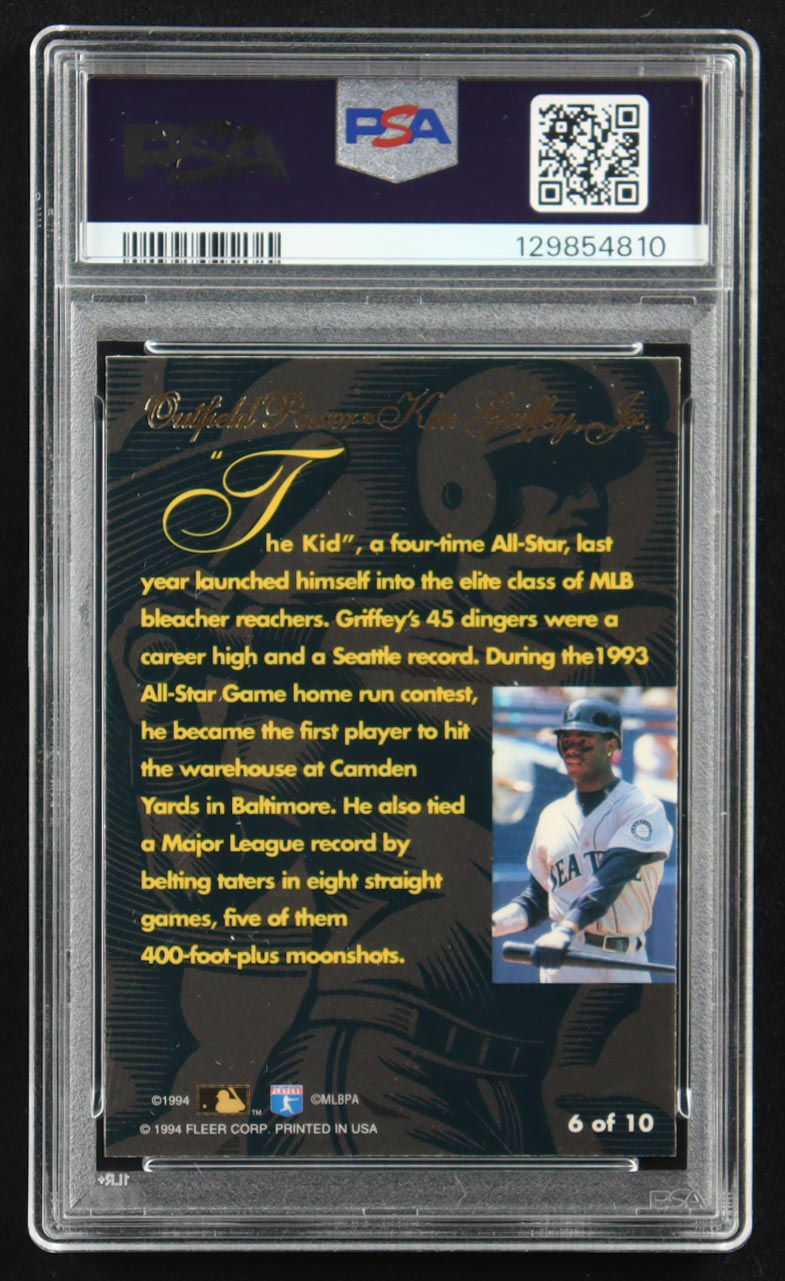 Ken Griffey Jr. 1994 Flair Outfield Power #6 (PSA 9) at PristineAuction.com Ken Griffey Jr. 1994 Flair Outfield Power #6 (PSA 9) at PristineAuction.com