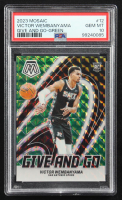 Victor Wembanyama 2023-24 Panini Mosaic Give and Go Mosaic Green #12 RC (PSA 10) at PristineAuction.com