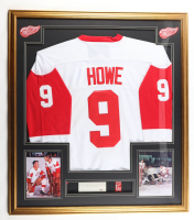 Gordie Howe Signed Custom Framed Cut Display with Jersey & Stanley Cup Pin  (PSA) at PristineAuction.com
