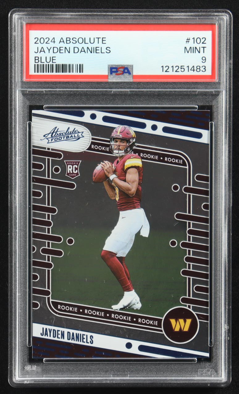 Jayden Daniels 2024 Absolute Blue #102 RC (PSA 9) at PristineAuction.com Jayden Daniels 2024 Absolute Blue #102 RC (PSA 9) at PristineAuction.com