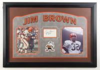Jim Brown Signed Browns Custom Framed Cut Display Inscribed "HOF 71" (JSA) at PristineAuction.com