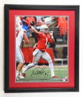 Justin Fields Signed Ohio State Buckeyes Custom Framed Photo Display (Beckett) at PristineAuction.com