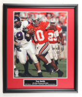 Troy Smith Signed Ohio State Buckeyes Custom Framed Photo Display Inscribed "HT 06" (Sports Collectibles) at PristineAuction.com
