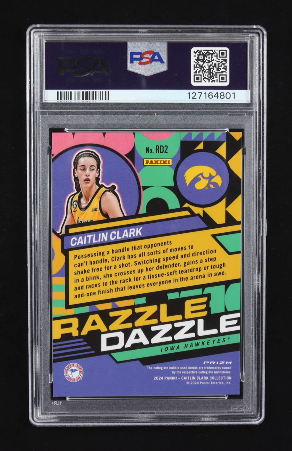 Caitlin Clark 2024 Panini Mosaic Razzle Dazzle Caitlin Clark Collection #RD-2 RC (PSA 10) at PristineAuction.com Caitlin Clark 2024 Panini Mosaic Razzle Dazzle Caitlin Clark Collection #RD-2 RC (PSA 10) at PristineAuction.com