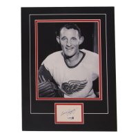 Bill Gadsby Signed Red Wings 12x16 Custom Matted Cut Display (JSA) at PristineAuction.com