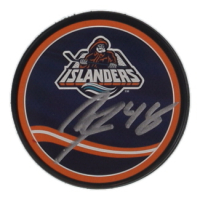 Matthew Schaefer Signed Islanders Logo Hockey Puck (JSA) at PristineAuction.com