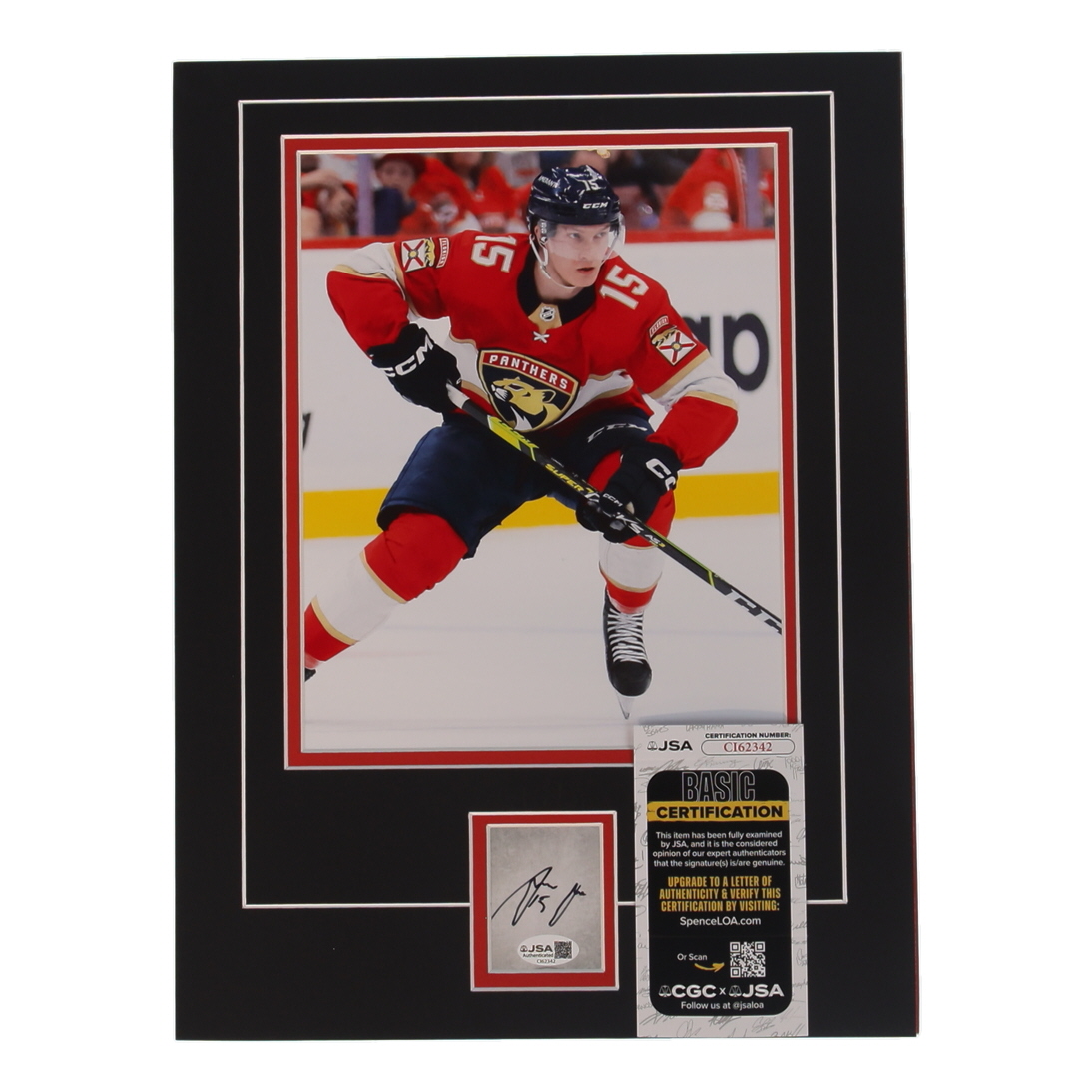 Anton Lundell Signed Panthers 12x16 Custom Matted Cut Display (JSA) at PristineAuction.com Anton Lundell Signed Panthers 12x16 Custom Matted Cut Display (JSA) at PristineAuction.com