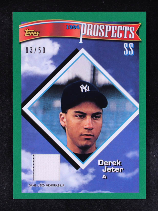Derek Jeter 2017 Topps Factory Set Derek Jeter Reprint Relics Green #DJ94 #03/50 at PristineAuction.com Derek Jeter 2017 Topps Factory Set Derek Jeter Reprint Relics Green #DJ94 #03/50 at PristineAuction.com