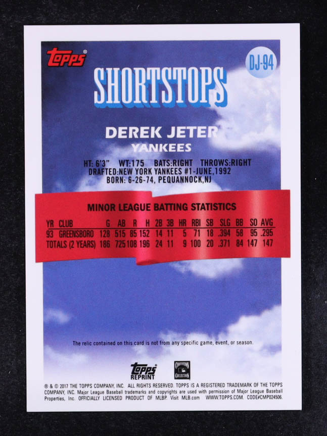 Derek Jeter 2017 Topps Factory Set Derek Jeter Reprint Relics Green #DJ94 #03/50 at PristineAuction.com Derek Jeter 2017 Topps Factory Set Derek Jeter Reprint Relics Green #DJ94 #03/50 at PristineAuction.com