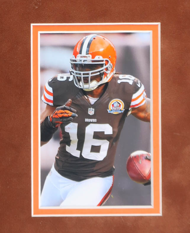 Josh Cribbs Signed Browns Custom Framed Photo Display Inscribed "3x Pro Bowl, 2000's All-Decade Team" (Beckett) at PristineAuction.com Josh Cribbs Signed Browns Custom Framed Photo Display Inscribed "3x Pro Bowl, 2000's All-Decade Team" (Beckett) at PristineAuction.com
