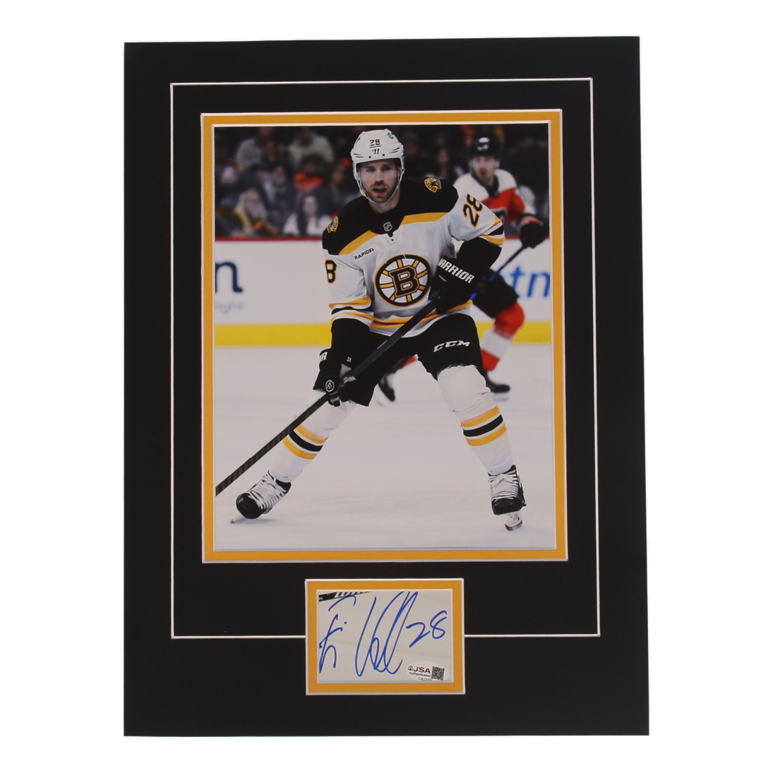 Elias Lindholm Signed Bruins 12x16 Custom Matted Cut Display (JSA) at PristineAuction.com Elias Lindholm Signed Bruins 12x16 Custom Matted Cut Display (JSA) at PristineAuction.com