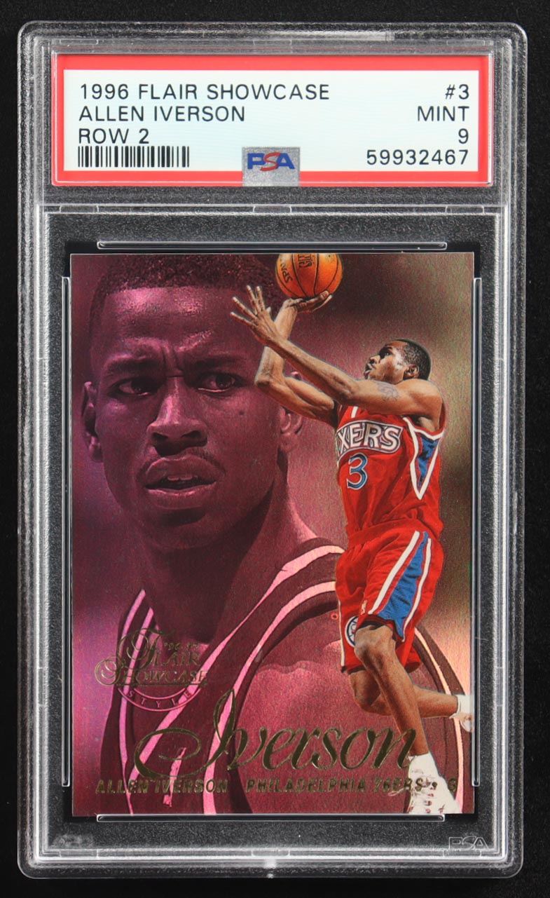 Allen Iverson 1996-97 Flair Showcase Row 2 #3 RC (PSA 9) at PristineAuction.com Allen Iverson 1996-97 Flair Showcase Row 2 #3 RC (PSA 9) at PristineAuction.com