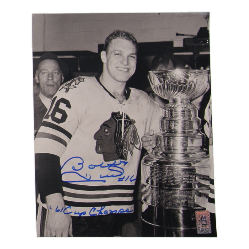 Bobby Hull Signed Blackhawks 8x10 Photo Inscribed "61 Cup Champs" (Hull) at PristineAuction.com Bobby Hull Signed Blackhawks 8x10 Photo Inscribed "61 Cup Champs" (Hull) at PristineAuction.com