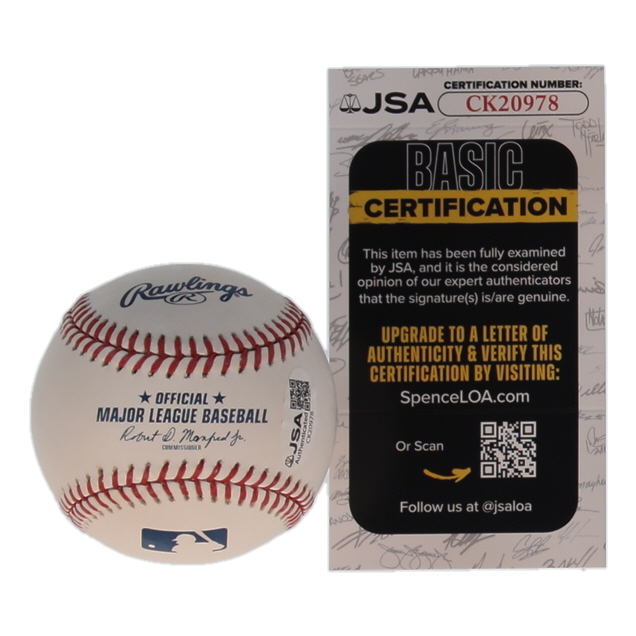Mark McGwire Signed OML Baseball Inscribed "82 AL ROY", "12x All Star" & "583 HRs" (JSA) at PristineAuction.com Mark McGwire Signed OML Baseball Inscribed "82 AL ROY", "12x All Star" & "583 HRs" (JSA) at PristineAuction.com