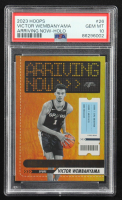 Victor Wembanyama 2023-24 Hoops Arriving Now Holo #26 RC (PSA 10) at PristineAuction.com