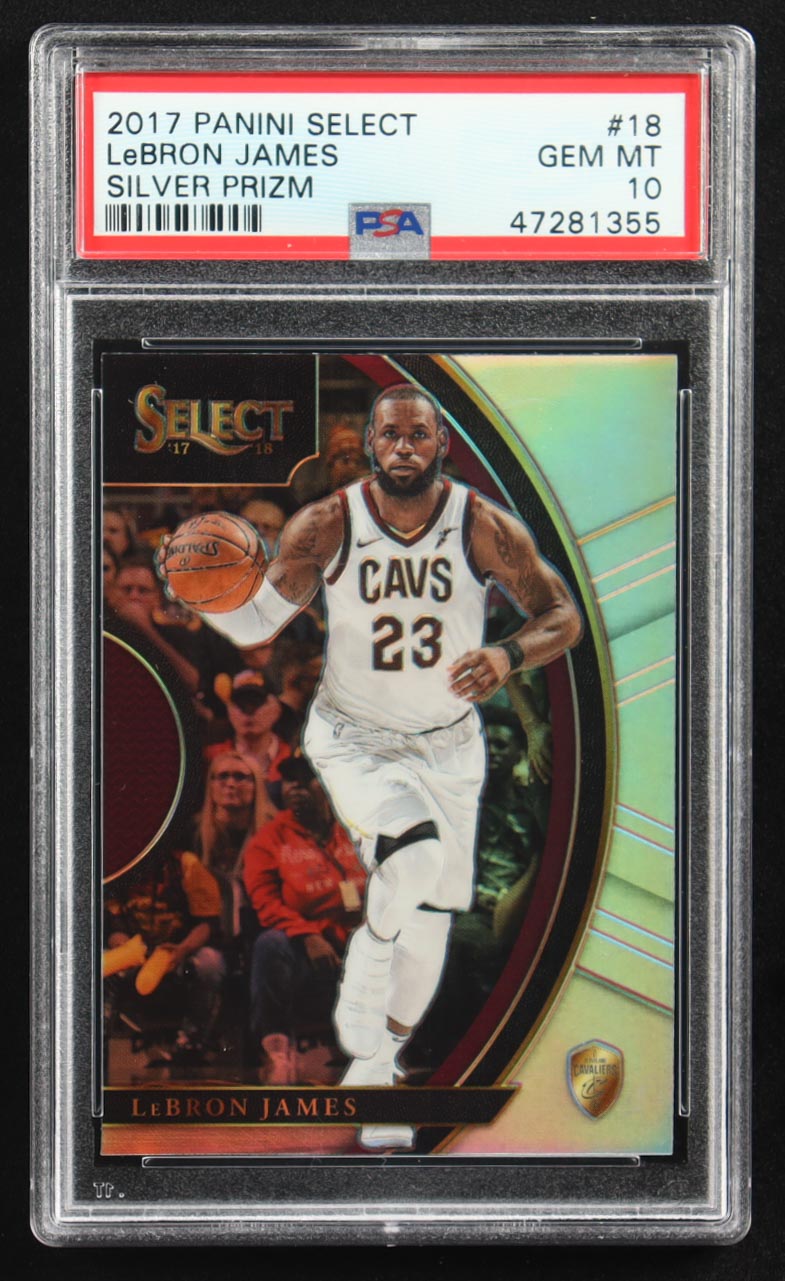 LeBron James 2017-18 Select Prizms Silver #18 (PSA 10) at PristineAuction.com LeBron James 2017-18 Select Prizms Silver #18 (PSA 10) at PristineAuction.com