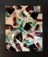 Mark Lewis Custom Framed Original Painting On Canvas #067-25 (Lewis) at PristineAuction.com