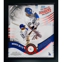 Mookie Betts LE Dodgers Custom Framed Game-Used Baseball Piece Display at PristineAuction.com