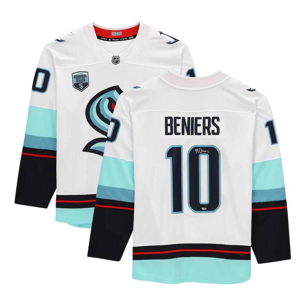 Matt Beniers Signed Adidas Kraken Jersey (Fanatics) at PristineAuction.com Matt Beniers Signed Adidas Kraken Jersey (Fanatics) at PristineAuction.com