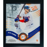 Pete Alonso LE Mets Custom Framed Game-Used Baseball Piece Collage (MLB) at PristineAuction.com