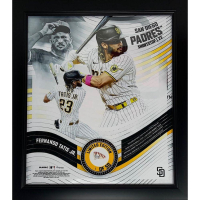 Fernando Tatis Jr. Padres LE Custom Framed Game-Used Baseball Piece Display (MLB) at PristineAuction.com