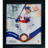 Pete Alonso LE Mets Custom Framed Game-Used Baseball Piece Collage (MLB) at PristineAuction.com