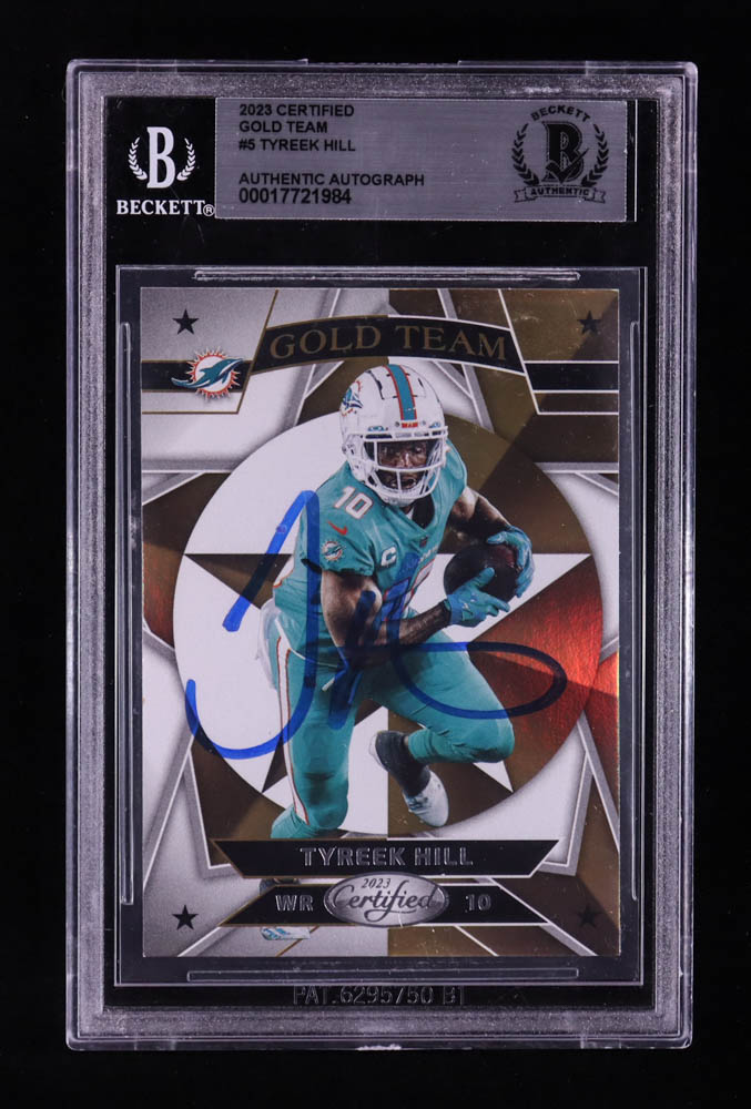 Tyreek Hill Signed 2023 Panini Certified Gold Team #5 (BGS) at PristineAuction.com Tyreek Hill Signed 2023 Panini Certified Gold Team #5 (BGS) at PristineAuction.com