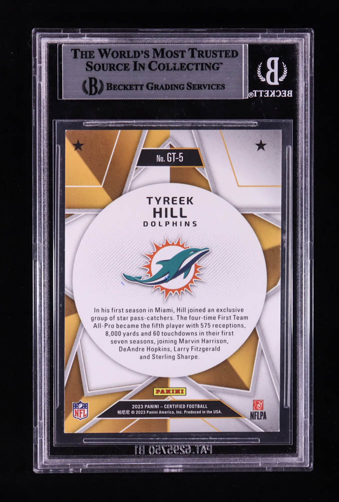 Tyreek Hill Signed 2023 Panini Certified Gold Team #5 (BGS) at PristineAuction.com Tyreek Hill Signed 2023 Panini Certified Gold Team #5 (BGS) at PristineAuction.com