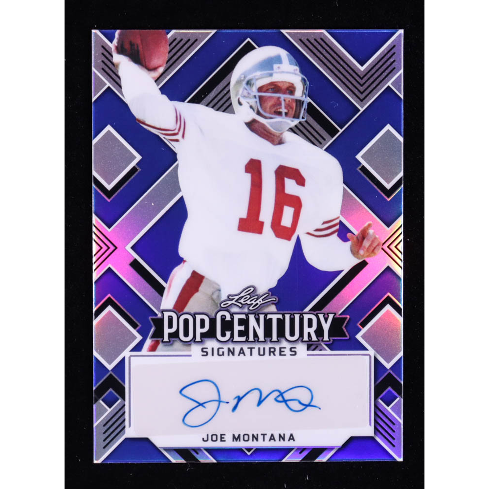 Joe Montana 2022 Leaf Pop Century Metal Prismatic Blue #BAJM1 #20/35 at PristineAuction.com