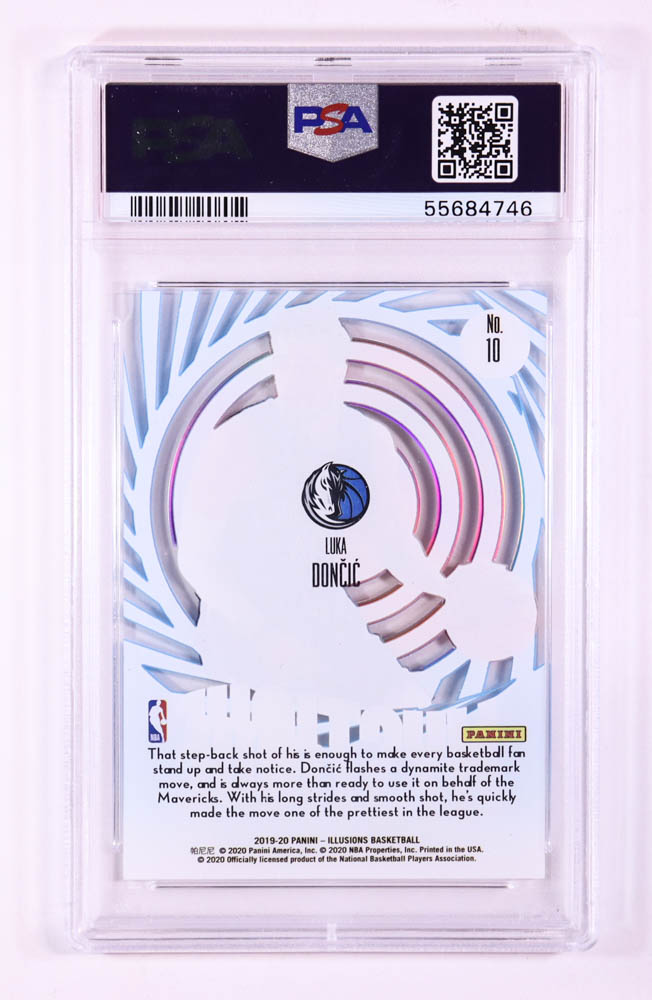 Luka Doncic 2019-20 Panini Illusions Mystique Sapphire #10 (PSA 9) at PristineAuction.com Luka Doncic 2019-20 Panini Illusions Mystique Sapphire #10 (PSA 9) at PristineAuction.com